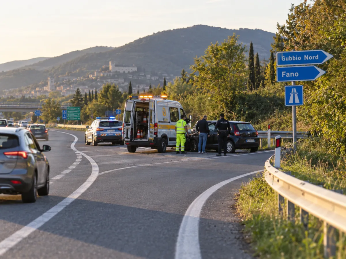 Gubbio, incidente all’uscita Nord della SS 219: quattro ventenni eugubini trasportati all’ospedale di Branca